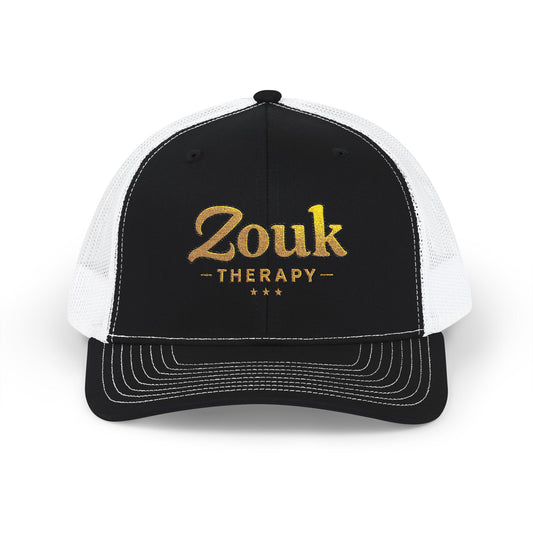 Casquette trucker Zouk Therapy — Casquette snapback avec inscription dorée pour les passionnés de danse