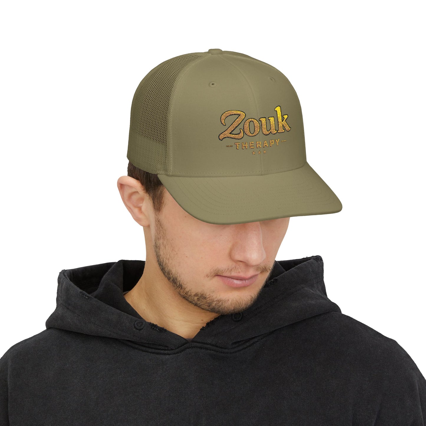 Casquette trucker Zouk Therapy — Casquette snapback avec inscription dorée pour les passionnés de danse